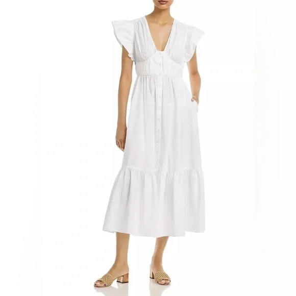 New! DEREK LAM 10 CROSBY 🤍 Greta Poplin A Line Midi Dress sz 2 NWT! - Picture 5 of 13